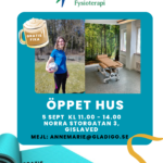 Affiche öppet hus vid information om invigning som står också i texten.